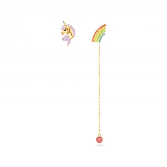 施华洛世奇/Swarovski 耳饰 Out of this World Unicorn 穿孔耳环, 彩色设计, 镀金色 546