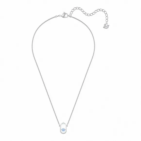 施华洛世奇/Swarovski Sparkling Dance 项链, 蓝色, 镀铑 5479118