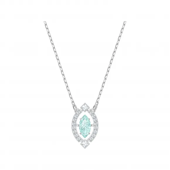 施华洛世奇/Swarovski Sparkling Dance 项链, 绿色, 镀铑 5485721