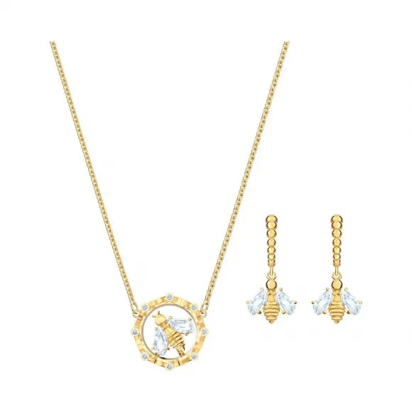 施华洛世奇/Swarovski Bee A Queen 套装, 白色, 镀金色调 5490887