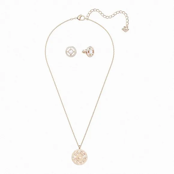 施华洛世奇/Swarovski 套装 挚爱流转系列 套装, 大码, 白色, 镀玫瑰金色 5491668