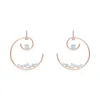 施华洛世奇/Swarovski North 穿孔耳环, 白色, 镀玫瑰金色调 5493391
