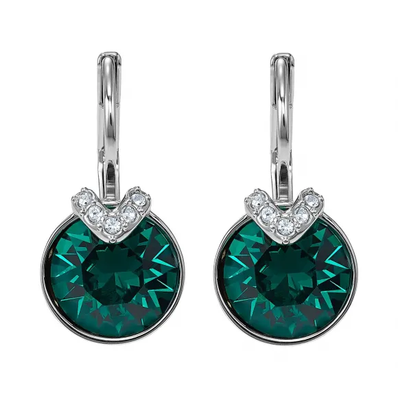 施华洛世奇/Swarovski Bella V 穿孔耳环, 绿色, 镀铑 5498876