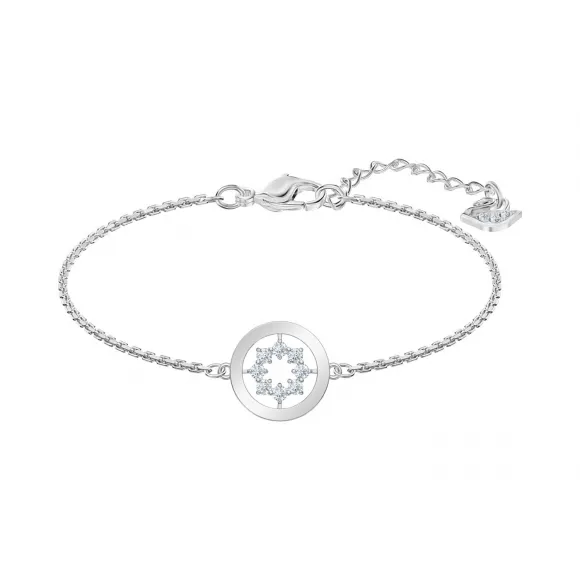 施华洛世奇/Swarovski Further Circle 手链, 白色, 镀铑 5499003