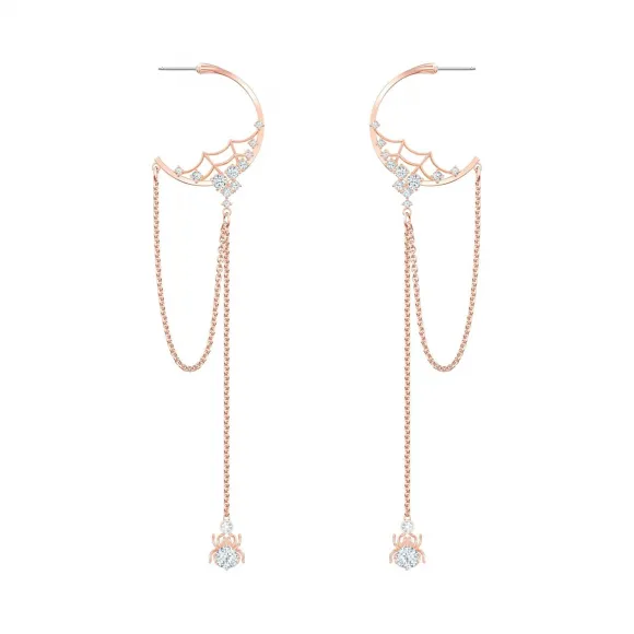 施华洛世奇/Swarovski Precisely 穿孔耳环, 白色, 镀玫瑰金色调 5499888