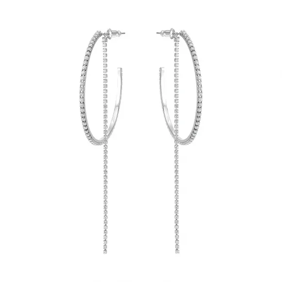 施华洛世奇/Swarovski Fit 穿孔耳环, 白色, 不锈钢 5504570