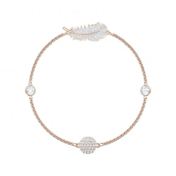 施华洛世奇/Swarovski Remix Collection Feather Strand, 白色, 镀玫瑰金色调 5511088