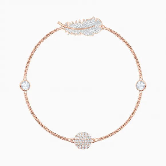 施华洛世奇/Swarovski Remix Collection Feather Strand, 白色, 镀玫瑰金色调 5511103