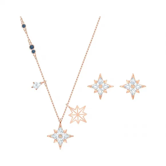 施华洛世奇/Swarovski Symbolic Star 套装, 白色, 镀玫瑰金色调 5517178