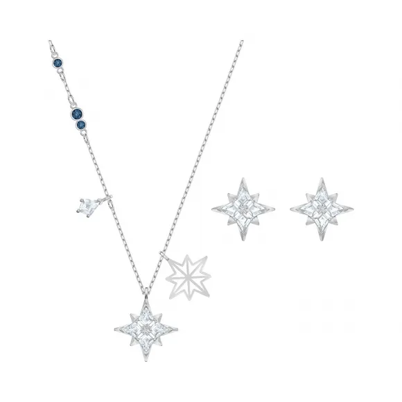 施华洛世奇/Swarovski Symbolic Star 套装, 白色, 镀铑 5517182