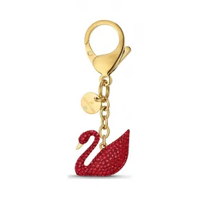 施华洛世奇/Swarovski Swan 手袋坠饰 红色 镀金色调 5526754