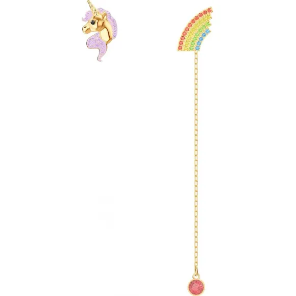 施华洛世奇/Swarovski Out of this World Unicorn 穿孔耳环, 彩色设计, 镀金色调 5531528