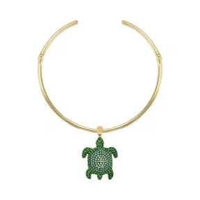 施华洛世奇/Swarovski 绿色 镀金色调 项圈 Mustique Sea Life Turtle 项圈 5533764