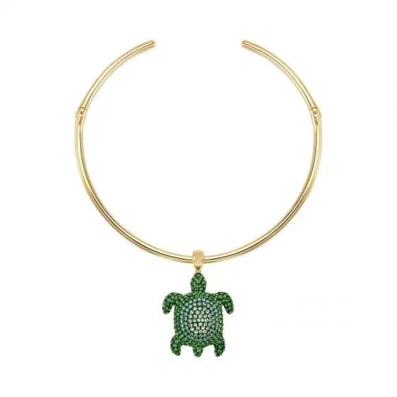 施华洛世奇/Swarovski 绿色 镀金色调 项圈 Mustique Sea Life Turtle 项圈 5533764