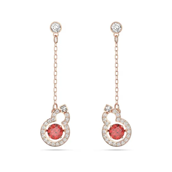 施华洛世奇/Swarovski  Full Blessing 穿孔耳环  Hulu  红色  镀玫瑰金色调 5539895