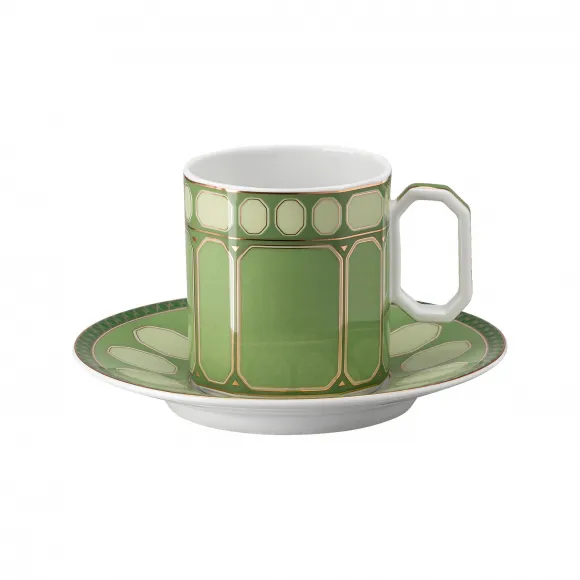 施华洛世奇/Swarovski Signum 咖啡杯连茶碟  瓷器  绿色 5635503