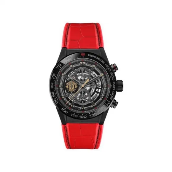 豪雅/TAG Heuer 卡莱拉系列 黑色PVD涂层精钢 45MM 男表 CAR2A1AC.FC6416