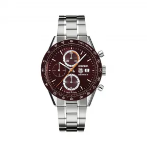 豪雅/TAG Heuer 卡莱拉Carrera系列 自动机械机芯 精钢，棕色铝制表圈 男表 CV2013.BA0794
