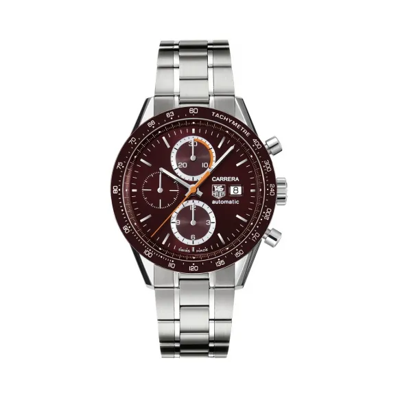 豪雅/TAG Heuer 卡莱拉Carrera系列 自动机械机芯 精钢，棕色铝制表圈 男表 CV2013.BA0794