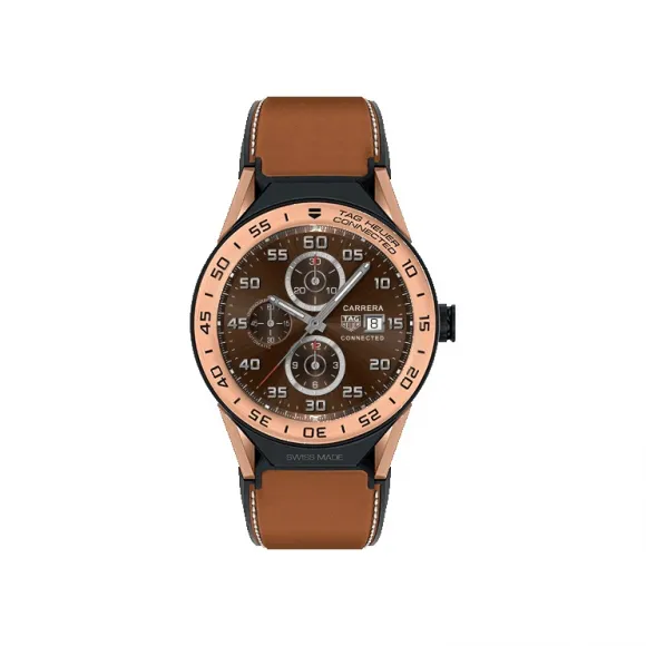 豪雅/TAG Heuer Connected Modular 石英机芯 精细磨砂和抛光钛金属，覆黑色PVD涂层 男表 SBF8A5000.32FT6110