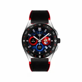 豪雅/TAG Heuer 智能腕表系列 精钢/超级马力欧红色漆面表圈刻度 45MM 智能表 男表 SBG8A13.EB0238