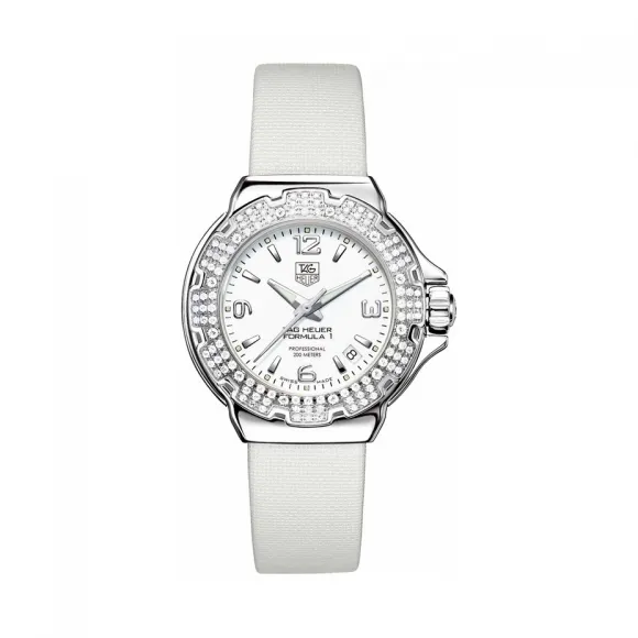 豪雅/TAG Heuer F1系列 石英机芯 精钢，镶嵌120枚钻石，重0.75克拉 女表 WAC1215.FC6219