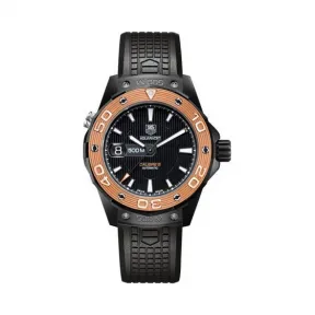 豪雅/TAG Heuer 竞潜Aquaracer系列 自动机械机芯 18k玫瑰金不锈钢 男表 WAJ2150.FT6015