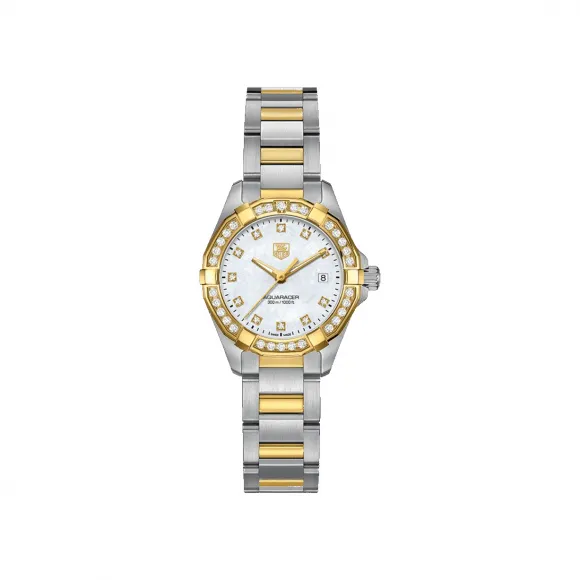 豪雅/TAG Heuer 竞潜Aquaracer系列 石英机芯 精细磨砂和抛光精钢 女表 WAY1453.BD0922