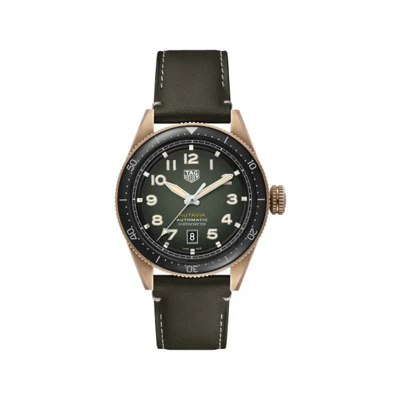 豪雅/TAG Heuer Autavia系列 自动机械机芯 青铜，陶瓷双向旋转表圈 男表 WBE5190.FC8268