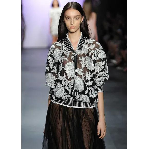  芍药蕾丝棒球衫 ATI16078H-IV-BK