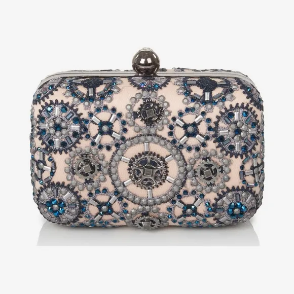  齿轮图案钉珠方形手包 CL01AQLB-NV-ND