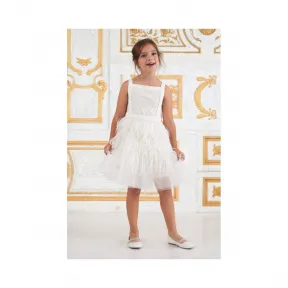  羽毛蕾丝花童礼服 KAWI17229M