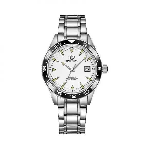 天王/Tianwang 不锈钢 圈口加黑色铝片圈  电商系列 自动机械 男表 GS10924S-D-F-1