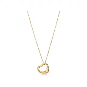 蒂芙尼/Tiffany Elsa Peretti? Open Heart 18K 镶黄钻镂空心形链坠 26017114