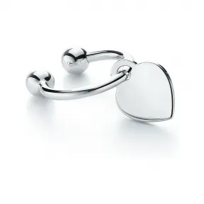 蒂芙尼/Tiffany 纯银心形吊饰钥匙扣。