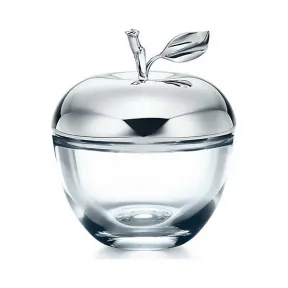 蒂芙尼/Tiffany Everyday Objects 系列水晶加纯银材质苹果形礼品盒。