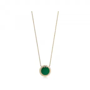 蒂芙尼/Tiffany Tiffany T 黄金镶绿色玛瑙及钻石圆形链坠 68831741