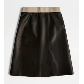 托德斯/Tod's Woman ブラック レザー スカート X4W9248531EOYL50B999
