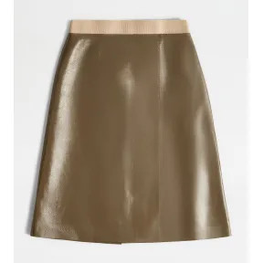 托德斯/Tod's Woman バイカラー レザー スカート X4W9248533EWDC46C404