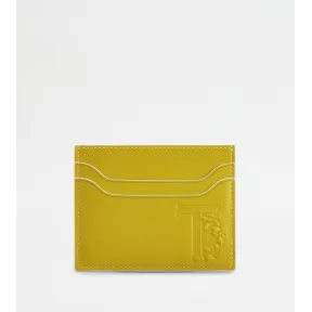 托德斯/Tod's Unisex GREEN Credit Card Holder in Leather XAUTLEF0200QNTPZV019