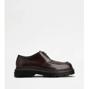 托德斯/Tod's 男人 酒红色 皮革系带鞋 XXM24L0IK50LYGR807