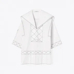 汤丽柏琦/Tory Burch 菱形缝线府绸长衫 135591-100