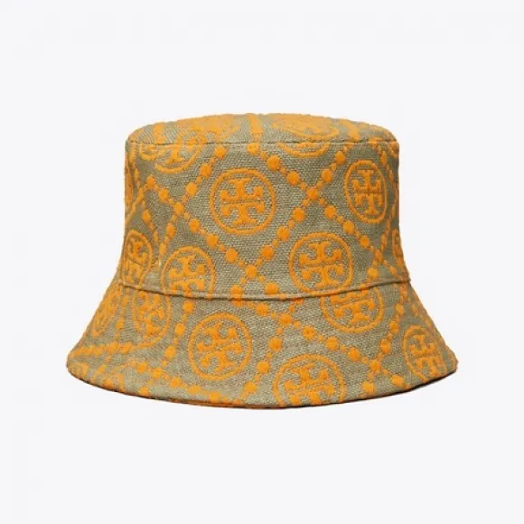 汤丽柏琦/Tory Burch T Monogram 短檐提花拉菲草渔夫帽 137207-800