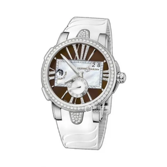 雅典/Ulysse Nardin 经理人系列 不锈钢镶钻，镶嵌60 颗钻石，重1.74克拉 自动机械 女表 243-10B-3C-30-05