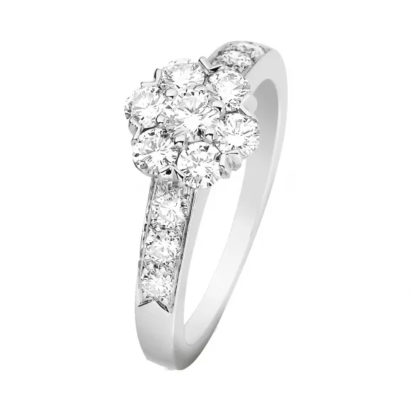 梵克雅宝/Van Cleef & Arpels Fleurette戒指 单排镶钻设计 小号款式 - VCARA47100