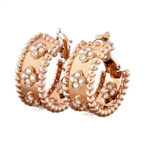 梵克雅宝/Van Cleef & Arpels Perlée四叶幸运图案环形耳环 - VCARO2MK00