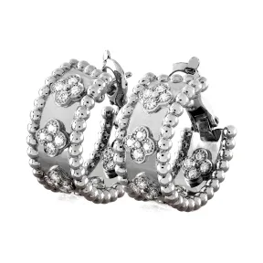 梵克雅宝/Van Cleef & Arpels Perlée四叶幸运图案环形耳环 - VCARO2ML00