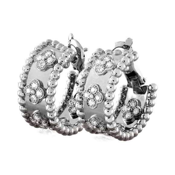 梵克雅宝/Van Cleef & Arpels Perlée四叶幸运图案环形耳环 - VCARO2ML00