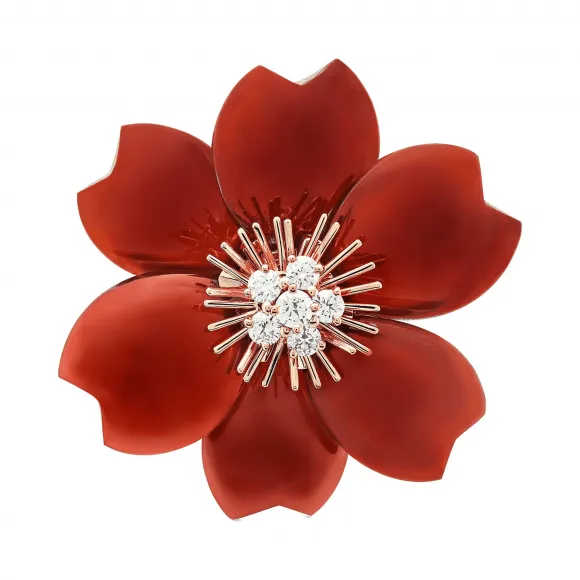 梵克雅宝/Van Cleef & Arpels Rose de No?l胸针 中号款式 - VCARO9B600