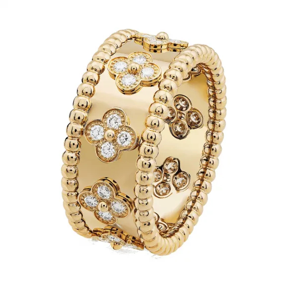 梵克雅宝/Van Cleef & Arpels Perlée四叶幸运图案戒指 小号款式 - VCARO9NC00